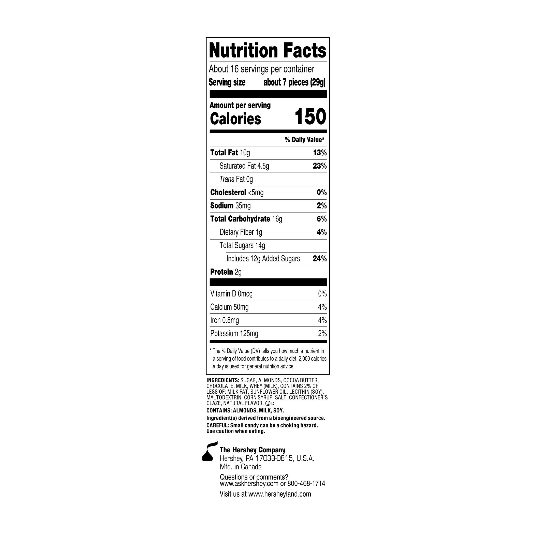 GOLDEN ALMOND Milk Chocolate Covered Almonds 16oz Pouch - THE HERSHEY COMPANY